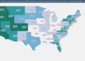 Map of 2022 February Zillow Home Value Index by State – The Siburg Company